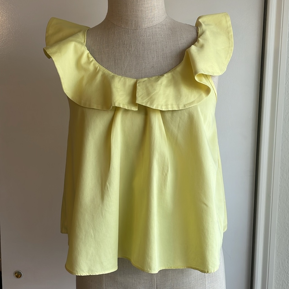 Tuckernuck Yellow Ruffle Blouse